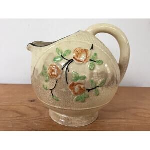 Vtg Moriyama Japanese Japan Basketweave Majolica Iced Tea Lemonade Water Pitcher